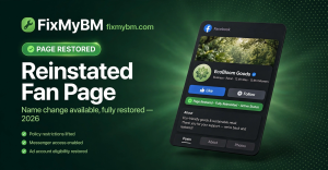 Facebook Reinstated Fan Page (ARI) — Name & Niche Changeable