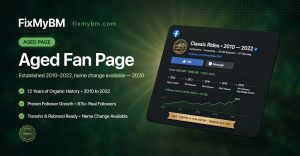 Facebook Aged Fan Page (2010–2022) — Name & Niche Changeable