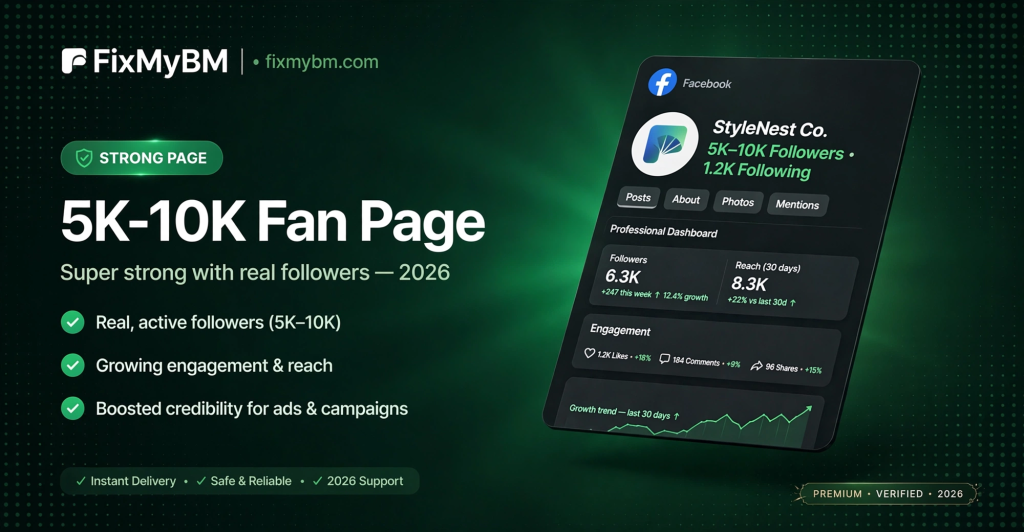 Super Strong Facebook Fan Page (5K–10K Followers)