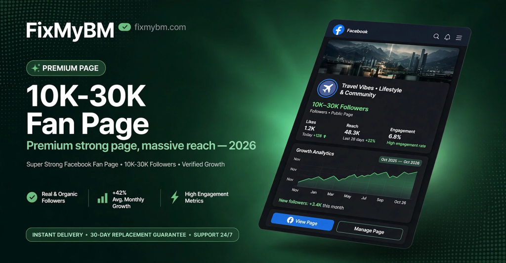 Super Strong Facebook Fan Page (10K–30K Followers)