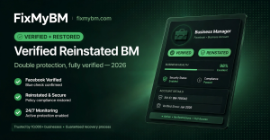 Facebook Verified + Reinstated Business Manager — USA