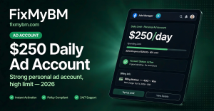 $250 Daily Limit Personal Ad Account — Strong